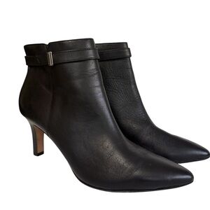 Clarks Black Leather Illeana Calla Ankle Boot- 
pointed toe - ultimate comfort